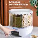 Grain Dispenser, 360 Rotating Storage Container, 6 Grid Food Dispenser with Storage Sealed Lid, Rice Dispenser for Kitchen Grains, Beans, Rice