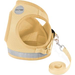 GAUTERF Cat Harness and Leash Set, Escape Proof, Adjustable Reflective Soft Mesh Vest, M (Chest: 12" - 14")