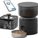 3L Automatic Cat Feeder & 3L Water Dispenser, Stainless Steel Bowl, 2.4G WiFi Pet Feeder with APP Control for Remote Feeding, 1-10 Meals Per Day, Detachable for Easy Clean (Black Suit)