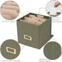 ZICOTO Beautiful Greeting Card Organizer Box With Dividers - Sturdy Linen Storage Box Easily Organizes All Your Greeting Cards in Style - Cute Card Holder Safely Stores Up to 300 Small Or Large Cards (Sage)