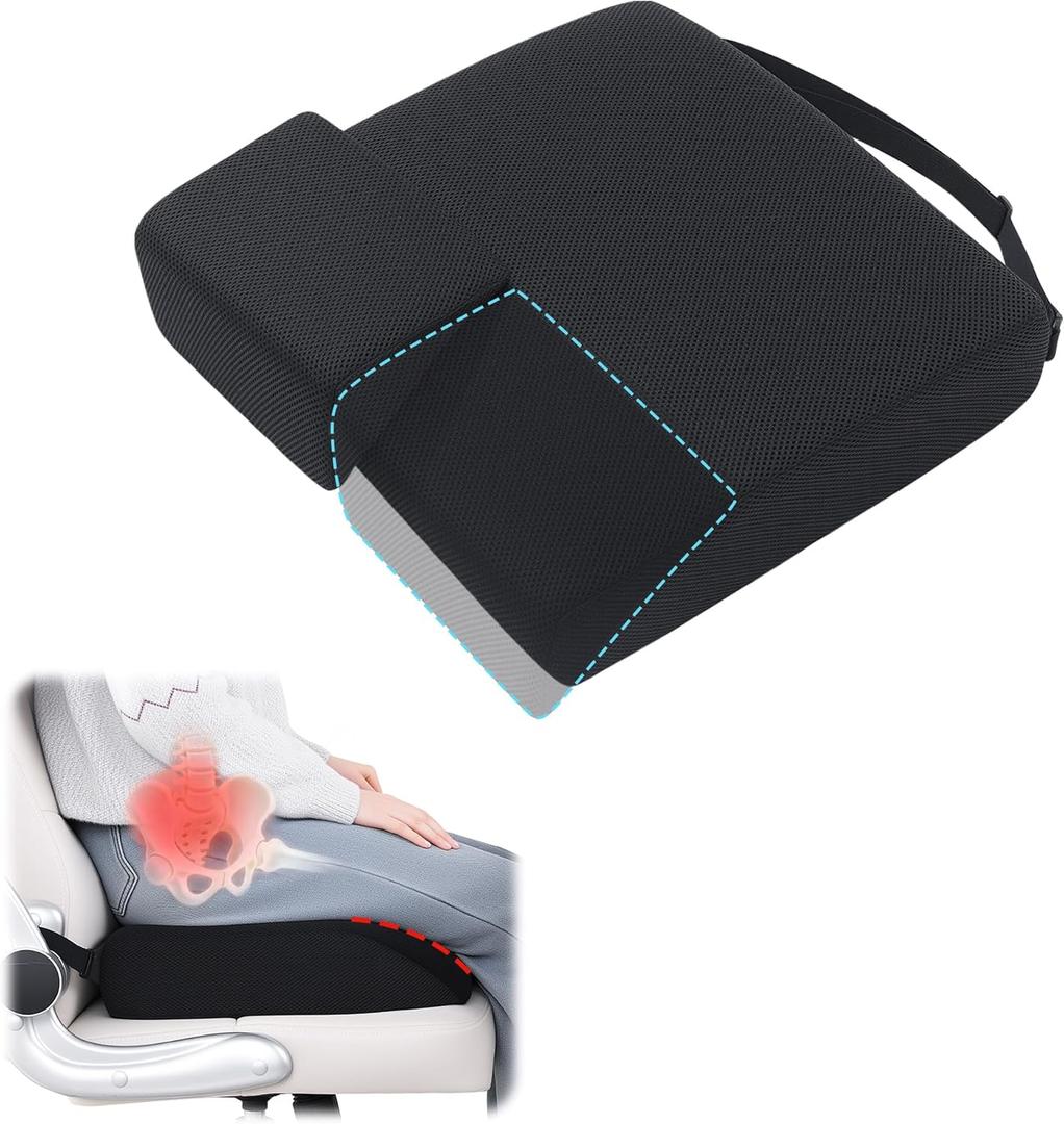 ROYALAY Hip Replacement Recovery Aids for Right Left, Hip Kit for Seniors Total Replacement Prime, Chair Cushion for Office Couch Long Sitting with Removable Cover