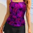 Talisea Womens Two Piece Tankini Bathing Suits with Skirt Tummy Control Swimsuits Ladies Swimwear, M
