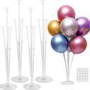 JOYYPOP 4 Sets Balloon Stand Kit For Table, Balloon Sticks with Base Birthday Graduation Party Decorations Wedding (White)
