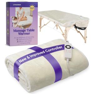 Flannel Massage Table Warmer w/ 6 Temperature Settings (71" x 31.5”) LivaClean Fleece Massage Table Warmer Heating Pad Blanket, Electric Heated Blanket