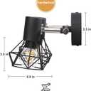 Industrial 2 Light Track Lighting Kit 2-Head Vintage Wall Light Adjustable Bathroom Spotlight Over Mirror for Kitchen, Living Room, Hallway, Bathroom, Cabinet, Bulbs Not Included