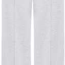 AFITNE Women's Wide Leg Work Pants High Waist Pull On Business Casual Pants Lightweight Lounge Slacks with Pockets 29"/31" (Large, Grey White)