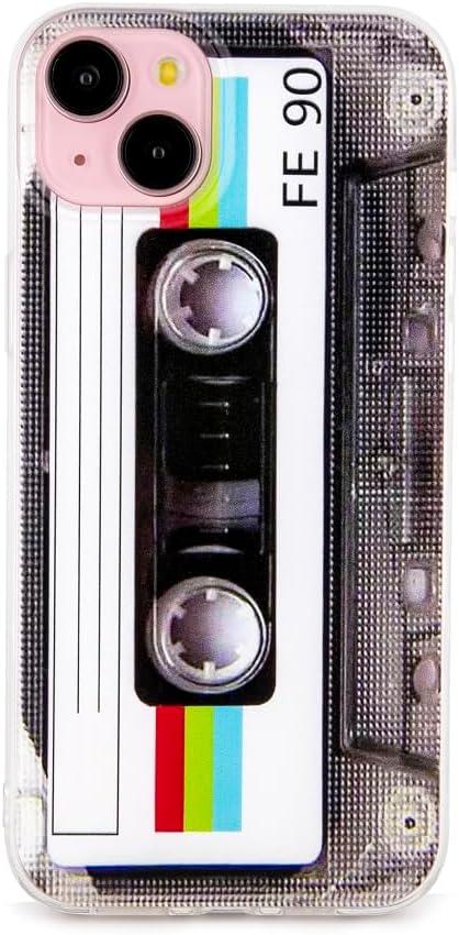 FAteamll Case for iPhone 15 Plus Matte Finish Heavy Duty Soft Back Cover with Reinforced Corners TPU Soft Bumper Retro Cassette Tape Case Compatible with iPhone 15 Plus