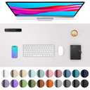 Aothia Large PU Leather Desk Pad Protector – Non-Slip Mouse Pad & Writing Mat for Office/Home, Waterproof, Easy to Clean (23.6" x 13.7", Pale Lavender White), Pack of 2