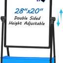 Dry Erase White Board with Stand Double Sided 28"X20" Magnetic U Standing Easel Whiteboard, Height Adjustable & 360 Rotation Portable White Boards for Classroom, Home & Office