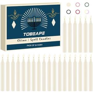 Tobeape – 4"*0.5" Candles – Set of 24 Ivory Candles, Unscented Mini Taper Candle Christmas Candle, Prayer, Meditation and Party Decoration