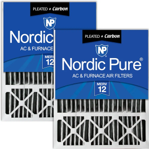 Nordic Pure 20x25x5 (19_7/8 x 24_7/8 x 4_3/8) Honeywell Replacement Air Filters MERV 12 Plus Carbon, Pack of 2