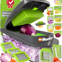 Mueller Pro-Series 10-in-1, 8 Blade Vegetable Slicer, Onion Mincer Chopper, Vegetable Chopper, Cutter, Dicer, Egg Slicer with Container
