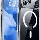 CANSHN Magnetic Compatible with iPhone 17 Pro Max Case Clear, Upgraded [Full Camera Protection] [Compatible with Magsafe] Non-Yellowing Protective Shockproof Bumper Phone Cover 6.9 Inch - Clear