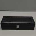 Uten Watch Box, 6 Slots Watch Case, Watch Organizer Jewelry Storage with Large Glass Lid, Black Lining, Watch Display Box for Men & Women Gift