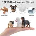 12PCS 3D Printed Dog Figurines, 3D Printed Animal Detailed Realistic Articulated Puppy Dogs Animals Toy for Kids Toddlers Fidget Toy Dog Cake Topper Party Favors Christmas Birthday Gift