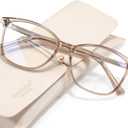 Madison Avenue Square Vintage TR90 Blue Light Blocking Reading Glasses for Women, Anti Eyestrain/Glare Computer Readers (Coffee Brown)