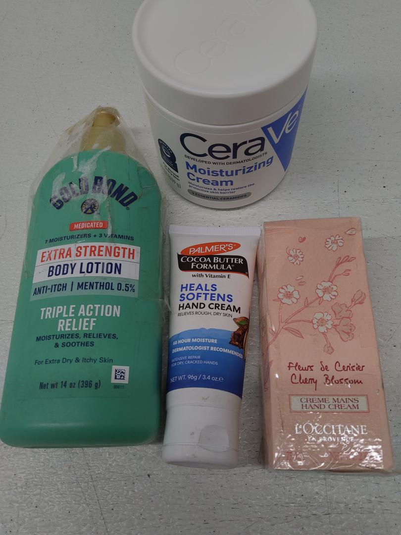 Gold Bond, CeraVe, Palmer's, L'Occitane