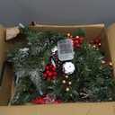 BLOSMON Outdoor Christmas Tree for Porch: 2 Sets 24 Inch Timer Prelit Planter Bushes with 10 Red Cardinals - Remote 60 Lights 8 Modes - Small Pot Urn Filler for Front Door Pathway Yard Decor