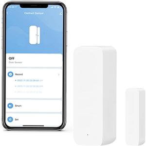 WiFi Door Window Sensor,Smart Door Open/Closed Detector with App Alert,Wireless Entry Detector Sensor Alarm for Home Security&Automation (1Pack)