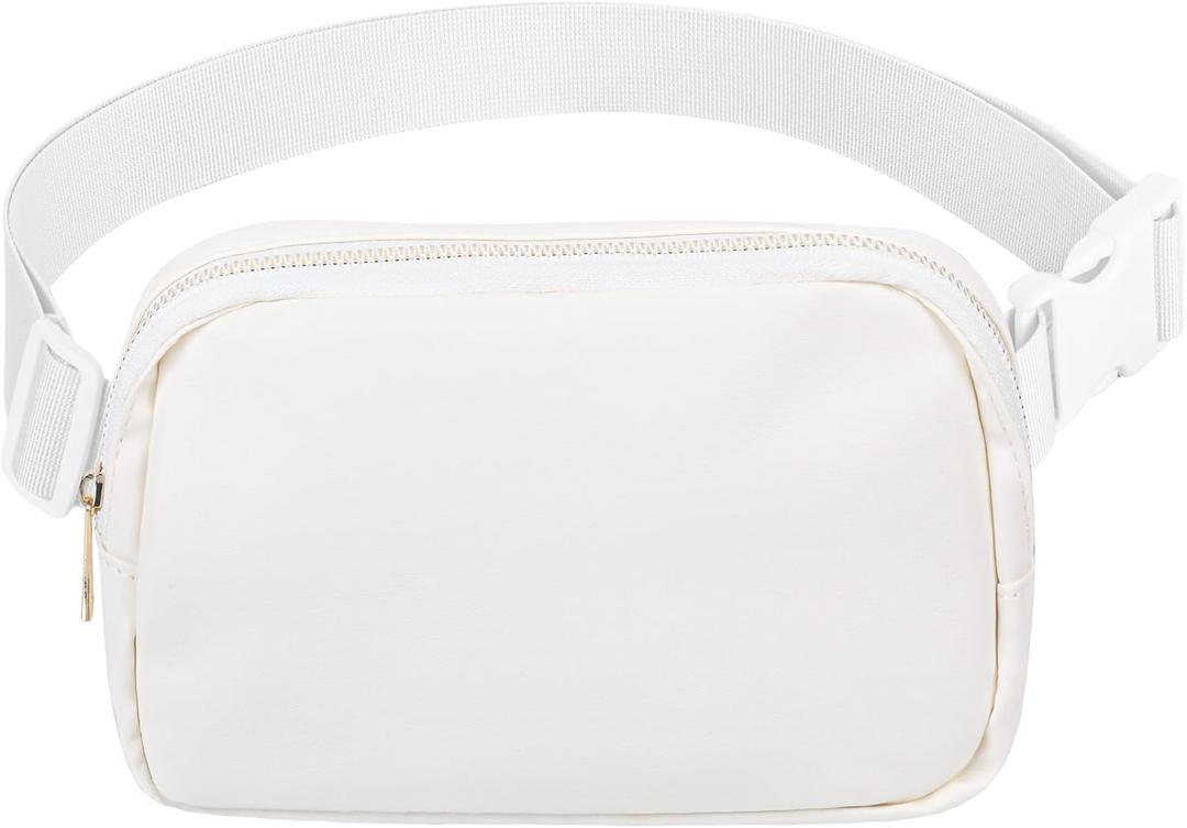 VOROLO Fanny Pack For Women And Men Crossbody Bag Belt Bag with Adjustable Strap Graduation Gifts PU White