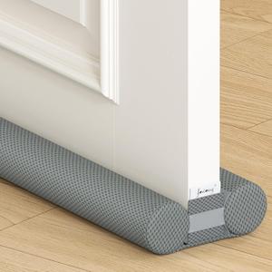 fowong 2 Pack Door Draft Stopper for Bottom of Door 36" Adjustable Noise Stopper, Soundproofing Draft Blocker Seal Large Gap, Grey