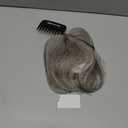 REECHO Hair Toppers for Women Real Human Hair, Seamless Human Hair Toppers with Bangs, 360 3D Cover Clip in Bangs Hair Extensions for Daily Wear, Gray