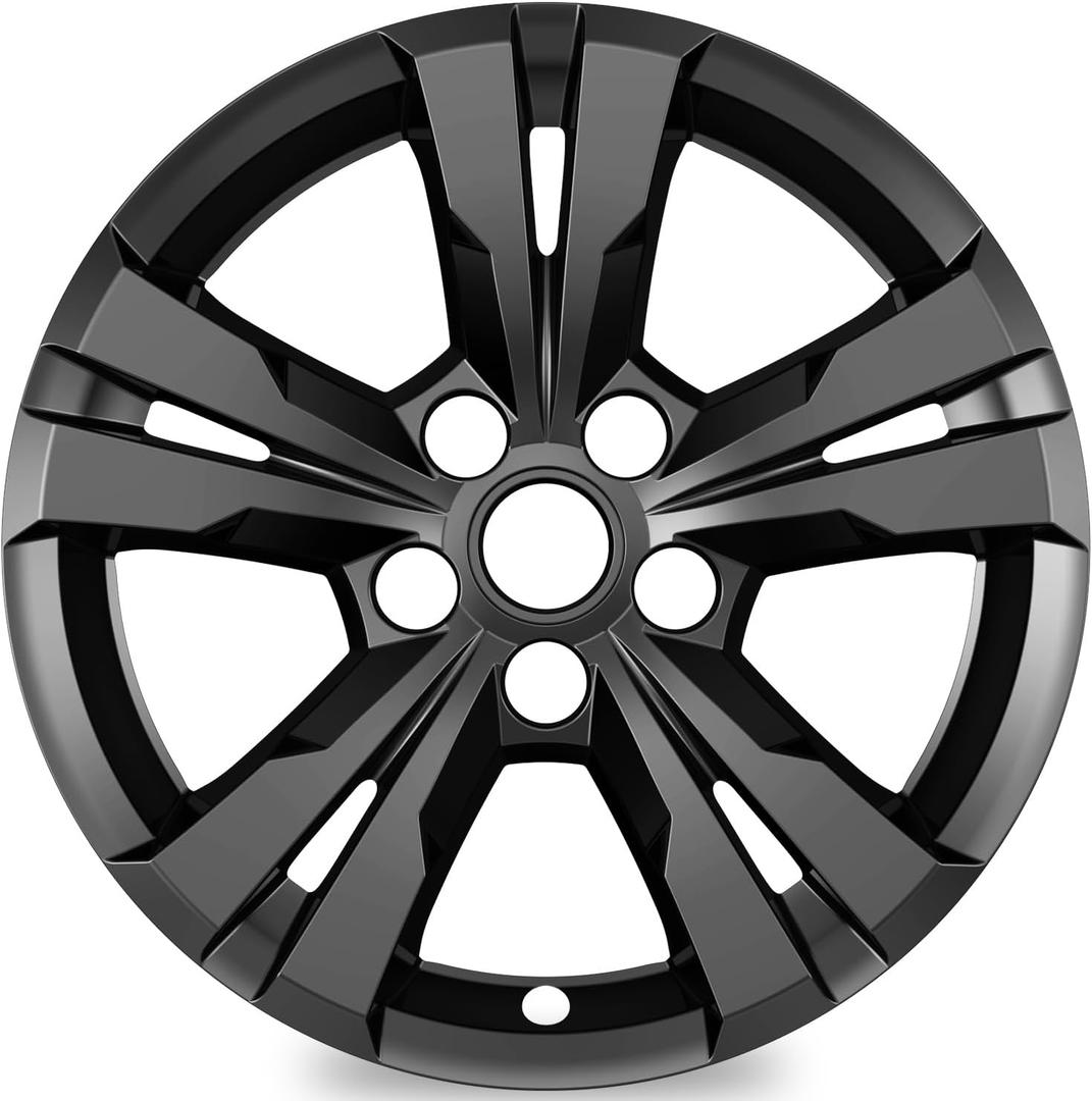 TangMiGe 4-Pack Wheel Skins Compatible with Chevrolet Equinox Alloy Wheel 2010 2011 2012 2013 2014 2015, 17 inch, 10-15 Chevy Equinox Wheel Rim Cover (Bright Black Color)