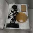 Touch Control Table Lamp with 2 USB Charging Ports, 3-Way Dimmable Bedside Nightstand Lamps, Amber Glass Shade Vintage Rural Leaf Lamp for Living Room, Bedroom, Dresser, LED Bulb Included (Bronze)