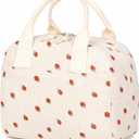 Lunch Box for Women Cute Corduroy Lunch Bag Reusable Thermal Cooler Bags for Work, Picnic, Travel or Daily Use