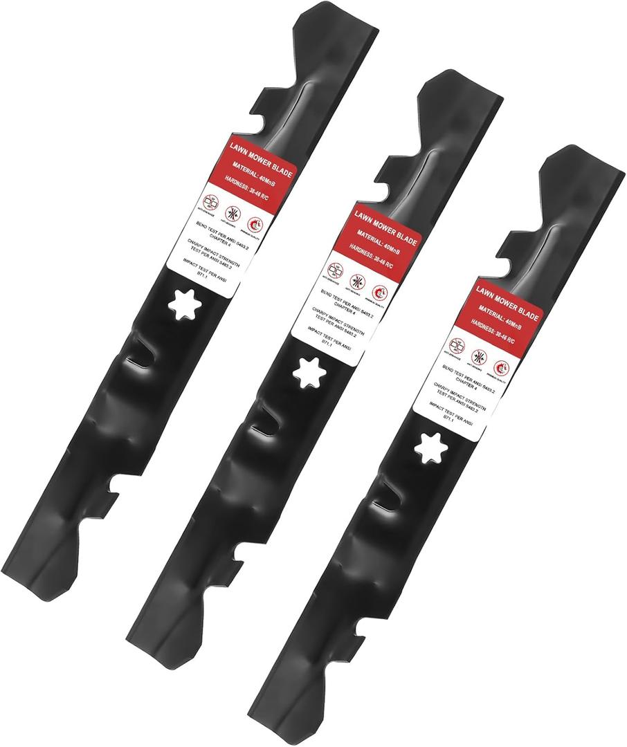 Ketofa 490-110-C188 742P05620-X Mulching Blade Compatible with Cub Cad et Craftsman MTD 60 Inch Cutting Deck, Cad ZT2-60, ZT3-60, ZTS2-60 Ultima Series Mowers, 3 Pack