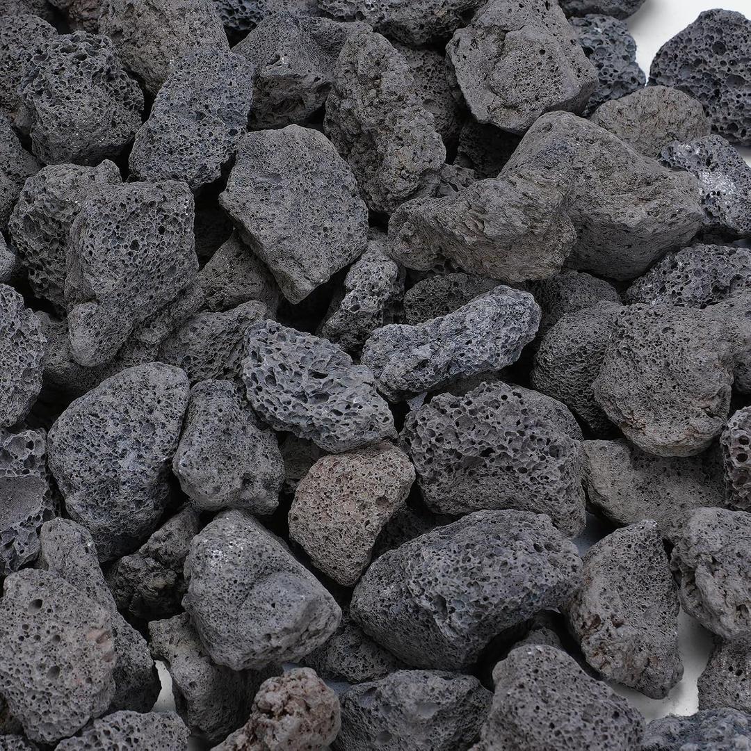 Rahato 10lbs Lava Rocks for Fire Pit, 1/ 2"-2" Black Lava Rocks for Gas Fireplace, Lava Stone for Fire Tables, Garden Landscaping Decoration, Indoor and Outdoor Use