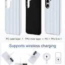 Compatible with MagSafe Striped Phone Case for Samsung Galaxy S24, Cute Aesthetic Striped Magnetic Soft TPU and Hard PC Protective Phone Cover for Women Girls - Blue
