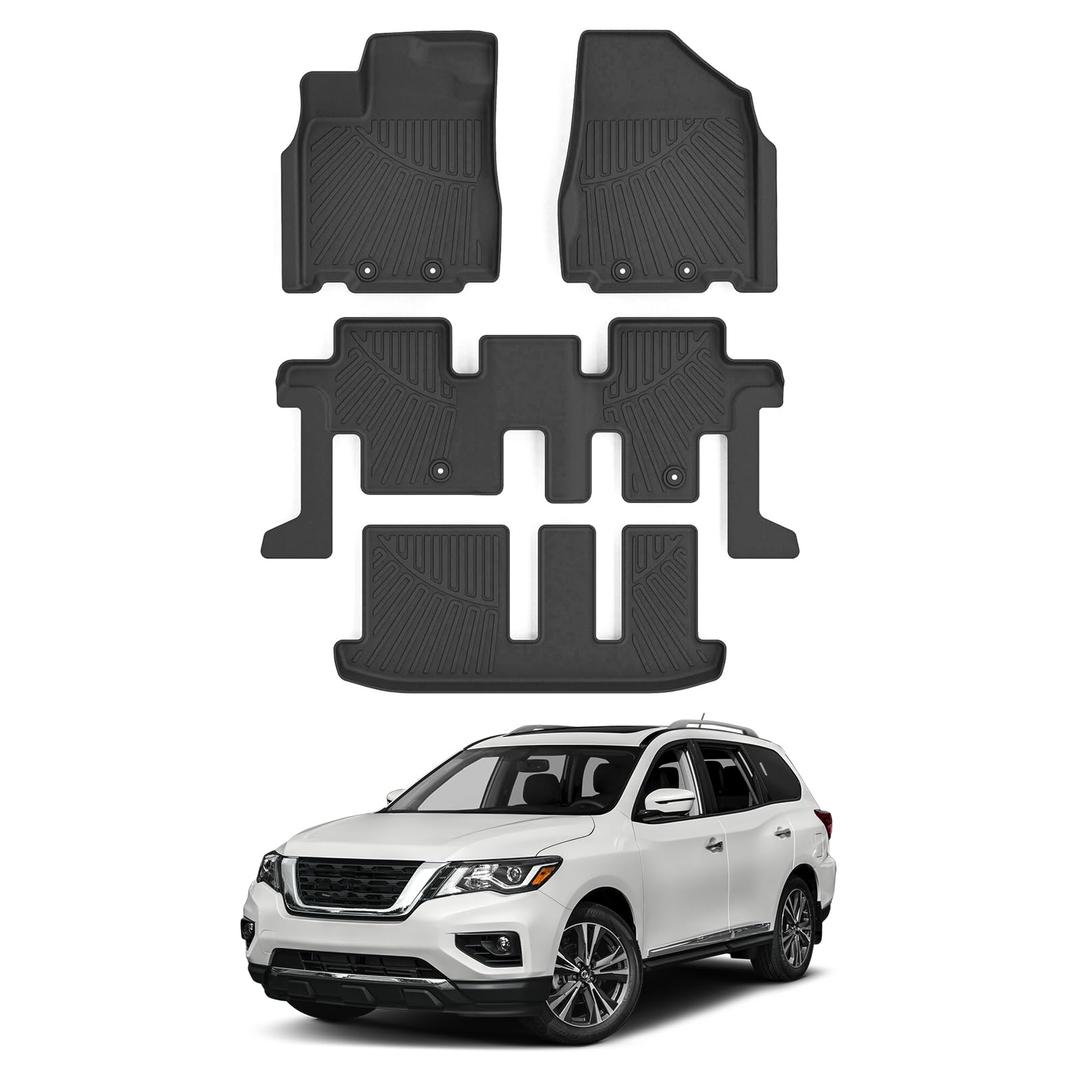 Cartist Floor Mats and Cargo Liner Fit for 2013-2020 Nissan Pathfinder/2014-2020 Infiniti QX60/2013 Infiniti JX35 All Weather Floor Mat Pathfinder Accessories Heavy Duty Carpet Protection