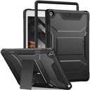 DTTO for iPad 9th/8th/7th Generation 10.2 Inch Case 2021/2020/2019, Built-in Screen Protector, Durable Shockproof Full Body Protective Cover with Kickstand for iPad 10.2", Black