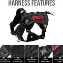 OneTigris Tactical Dog Harness Vest,No-Pull Service Dog Vest with Hook & Loop Panels,Adjustable Dog Vest Harness for Walking Hiking Training(Black,XS)