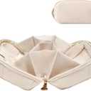 RIGHT AWAY Tech Pouch Electronics Organizer Travel Case, Cord Organizer Bag Cable Accessories Carry Storage for Essentials,Charger, Phone, Earphone,Flash Drive,Beige
