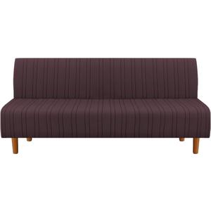H.VERSAILTEX Stretch Futon Slipcover Armless Sofa Cover Furniture Protector Without Armrests Slipcover Soft with Elastic Bottom for Kids, Spandex Jacquard Modern Stripe Design, Chocolate