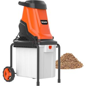 MAXLANDER 15-Amp Electric Wood Chipper, Shredder Mulcher with 50L Collecting Bin, 1.8-Inch Cutting Diameter for Mulching, Composting and Yard Cleanup 15:1 Reduction