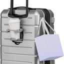 KYME Hardside Expandable Carry On Luggage 22x14x9 Airline Approved 20 Inch Hardshell Carry On Suitcase with Wheels TSA Lock Small Travel Rolling Luggage with Cup Holder for Women Men Silver