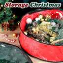 Dunzy 8 Pieces Wreath Container Christmas Wreath Storage Bag Garland Tear Resistant Fabric Round Boxes with Clear Window for Storage for Xmas Holiday Ornament(30307.8 Inch,Red, Green)