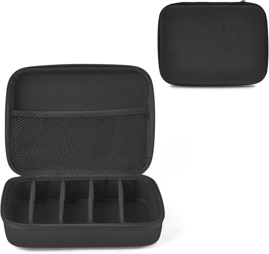 Mkono Travel Sunglasses Organizer Glasses Case Multiple Pairs with Adjustable Slots Portable Eyeglasses Case Storage Box for Men Women, Medium, Black