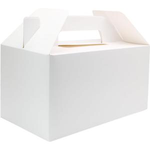 Biaungdo 30 Pack White Gable Boxes for Party Favor, 9.5 x 5 x 5 Inch Large Cardboard Treat Box for Gift, Birthday, Wedding, Lunch, and Other Events