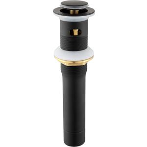 Pop up Sink Drain Stopper for Bathroom Vessel Vanity Sink Art Basin Matte Black, Small Cap with Overflow, Metal Pop-up Drain Strainer with Detachable Basket Stopper