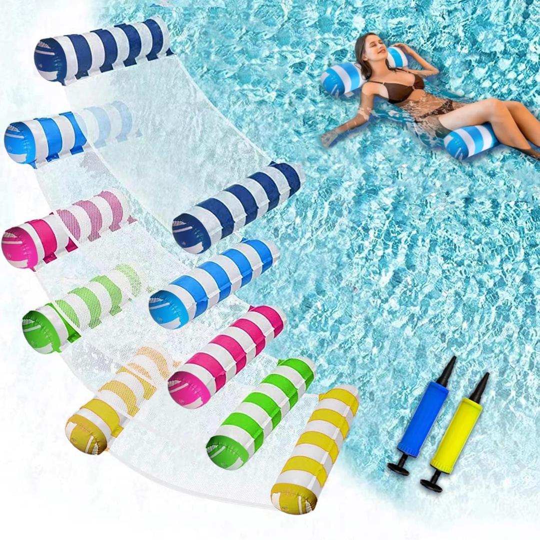 JUXIAO 5 Pack Upgrated XL Water Pool Floats, 4-in-1 (Hammock, Saddle, Lounge Chair, Drifter) Multi-Purpose Water Pool Float, Non-Stick PVC Material JUXIAO 5 Pack Upgrated XL Water Pool Floats, 4-in-1 (Hammock, Saddle, Lounge Chair, Drifter) Multi-Purpose Water Pool Float, Non-Stick PVC Material