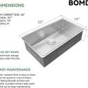 Kitchen Sink 33 Inch Undermount Stainless Steel, 16 Gauge 304 Workstation Sink Deep Large Capacity Easy Clean Sink，33 x 19 x 9 Inch