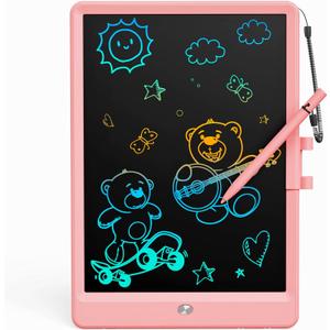 Bravokids Toys for 3 Years Old Girls Boys, LCD Writing Tablet 10 Inch Doodle Board, Electronic Drawing Pads, Educational Birthday Gift for 3 Years Old Kids Toddler (Light Pink)