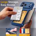 Oterkin for iPhone 18 Pro Max Case with Card Holder & Stand, Blue 6.9"