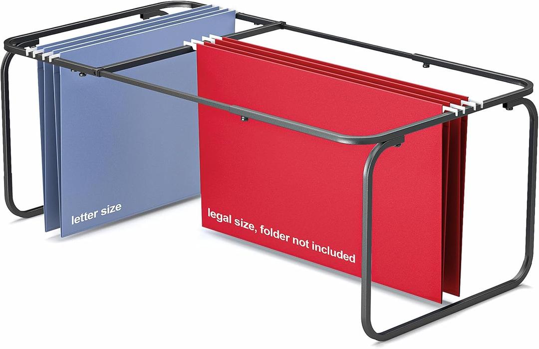 Upgraded Adjustable Hanging File Folder Frame,Legal/Letter Size,Length Adjusted 16 to 25 inches,Heavy Duty Steel File Drawer/Cabinet Organizer Insert, Hanging Folder Holder,12.598" W X 9.45" H (1Pack)