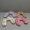 Sweetude 4 Pcs Pillows for Cats Puppy Bed Fluffy Pet Calming Soft Gifts Half Donut U Shaped Pet Neck Pillow Training Joint Relief Cervical Protection(Paw,Medium)