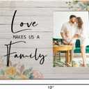 Love Picture Frame, Wedding Picture Frame, Wedding Gifts, Engagement Gifts for Couples Newly Engaged, Gifts for Newly Engaged Couple, Love Makes Us a Family Wood Photo Frame for 4x6 Photos